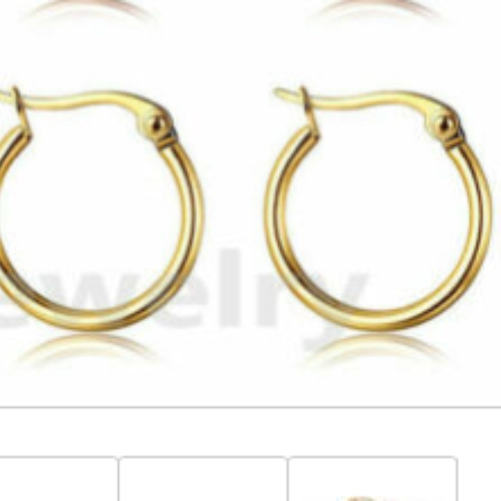 3 for $15 Small Gold Stainless Steel Hoop Earrings